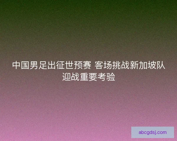 中国男足出征世预赛 客场挑战新加坡队迎战重要考验